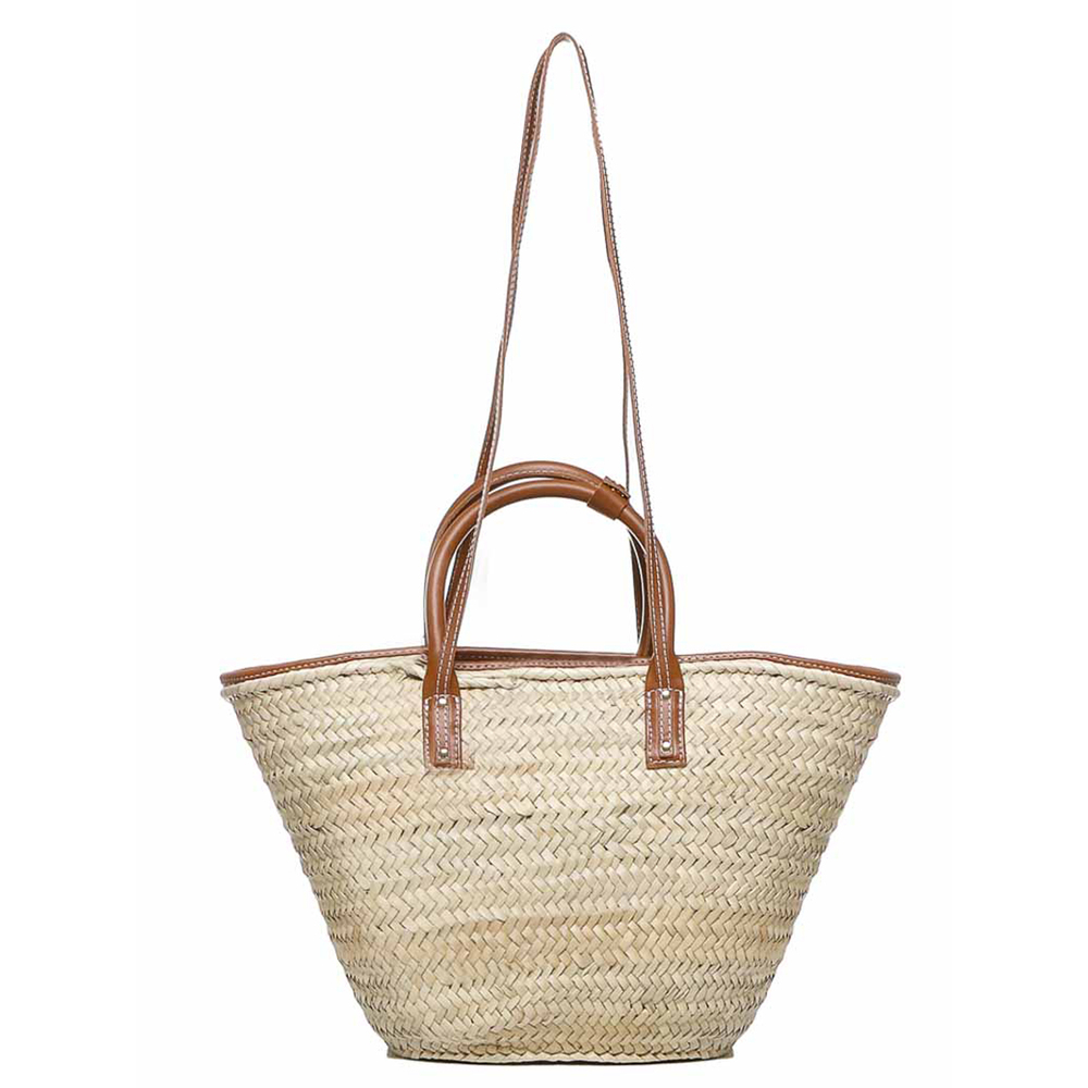 JACQUEMUS Woven Straw Tote Bag With Leather Trim And Handles - Picture 2 of 4